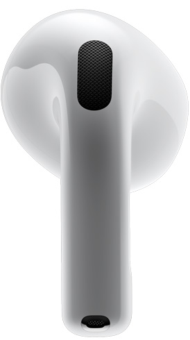 AirPods 4，展示 AirPods 的背面視圖。