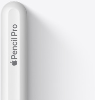 圖片展示 Apple Pencil Pro 的尾部，具有圓潤(rùn)的末端、Apple 標(biāo)志和 Pencil Pro 字樣。