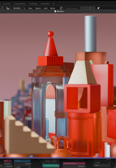 Mac 桌面。顯示 Blender 應(yīng)用程序。