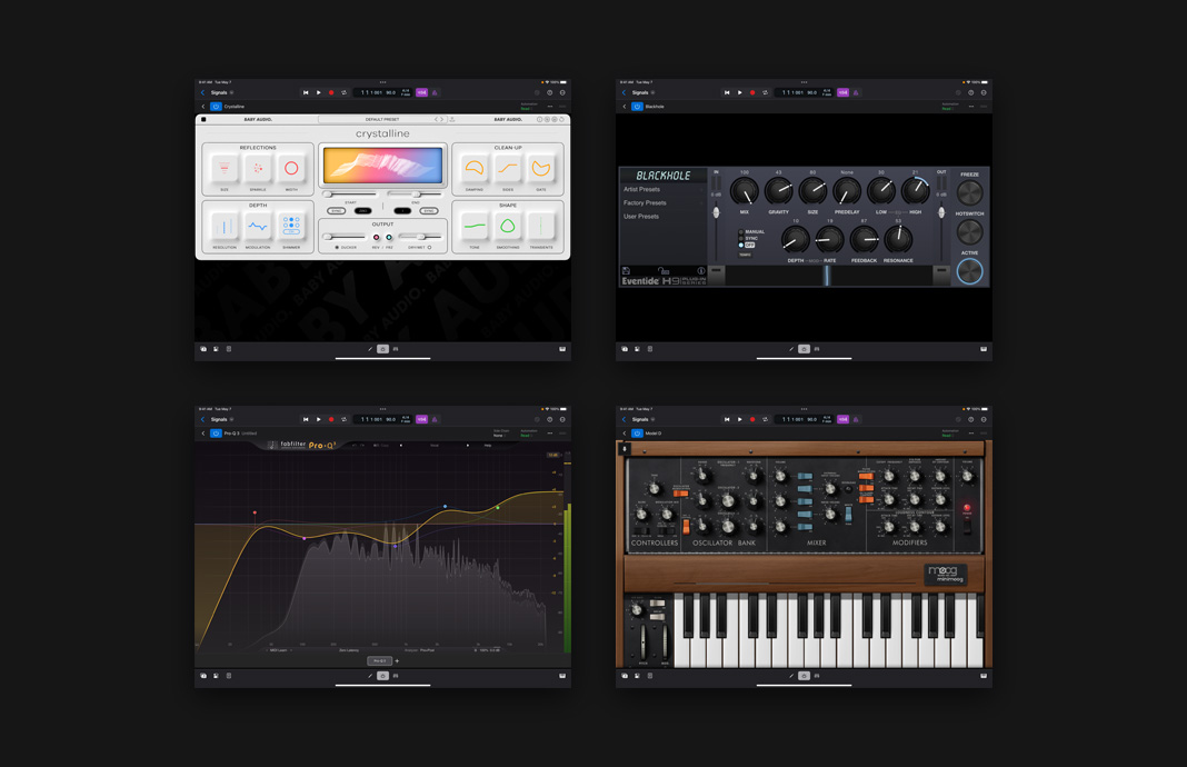 控制面板展示同樣可在 iPad 版 Logic Pro 中使用的第三方擴(kuò)展。