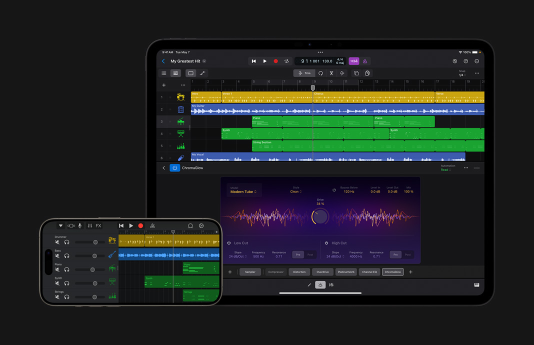 將庫樂隊的項目導(dǎo)入 iPad 版 Logic Pro。